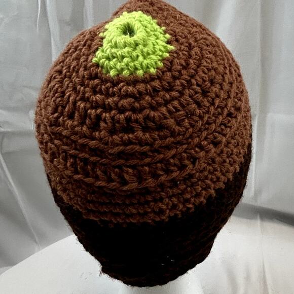 Handmade Cap Hat Crochet Brown 7 x 11" child or adult NWOT - Picture 3 of 6